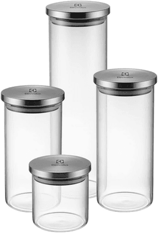 kit-potes-de-vidro-hermetico-4-unidades-tampa-inox-electrolux - Imagem