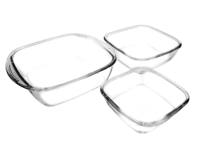 conjunto-de-assadeiras-de-vidro-sempre-quadrado-3-pecas - Imagem