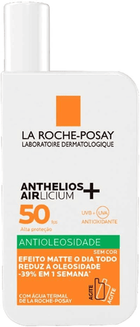 la-roche-posay-anthelios-airlicium-protetor-solar-facial-antioleosidade-sem-cor-reduz-e-controla-a-oleosidade-fps50-textura-fluida-ultra-leve-40g - Imagem