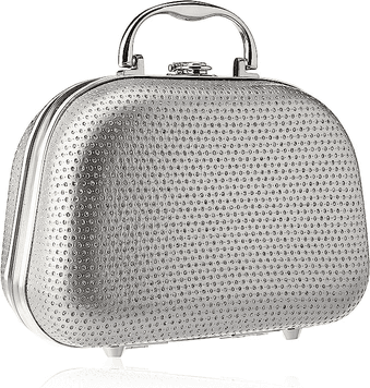 maleta-de-maquiagem-fenzza-com-47-itens-cinza-metalizada - Imagem