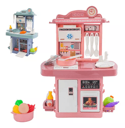 kit-cozinha-de-brinquedo-infantil-completa-solta-agua-e-som-cor-rosa - Imagem