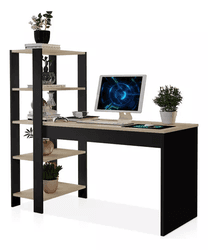 mesa-escrivaninha-p-pc-estudo-e-trabalho-com-prateleiras - Imagem