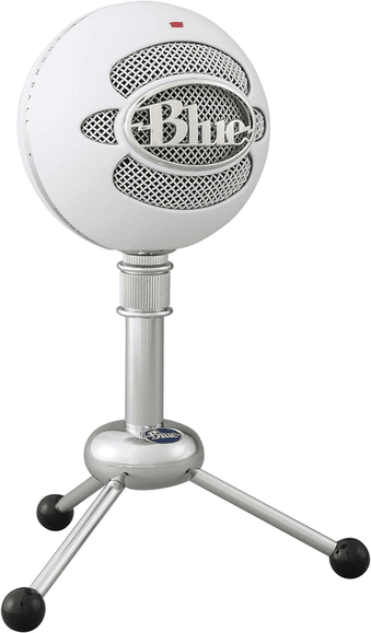 microfone-condensador-usb-blue-snowball-ice-com-captacao-cardioide-suporte-ajustavel-conexao-plug-and-play-para-gravacao-e-streaming-em-pc-e-mac-branco - Imagem
