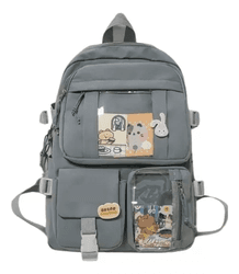 mochila-escolar-chaveiro-ursinho-resistente-c-varios-bolsos - Imagem