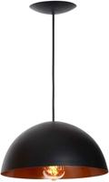 pendente-onix-meia-esfera-preto-e-cobre-aluminio-30cm-luminaria-lustre - Imagem