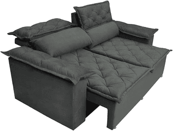 sofa-retratil-e-reclinavel-cama-inbox-compact-150m-tecido-suede-velusoft-cinza - Imagem
