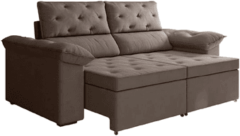 sofa-retratil-2-lugares-york-suede-marrom - Imagem