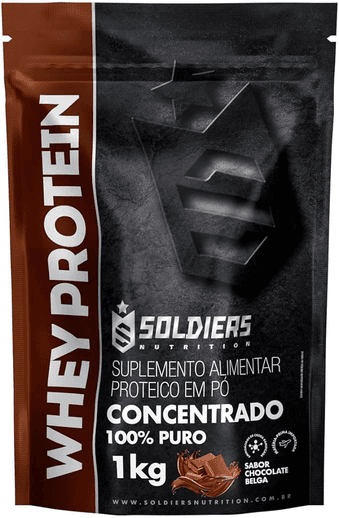 whey-protein-concentrado-1kg-chocolate-belga-importado-soldiers-nutrition - Imagem